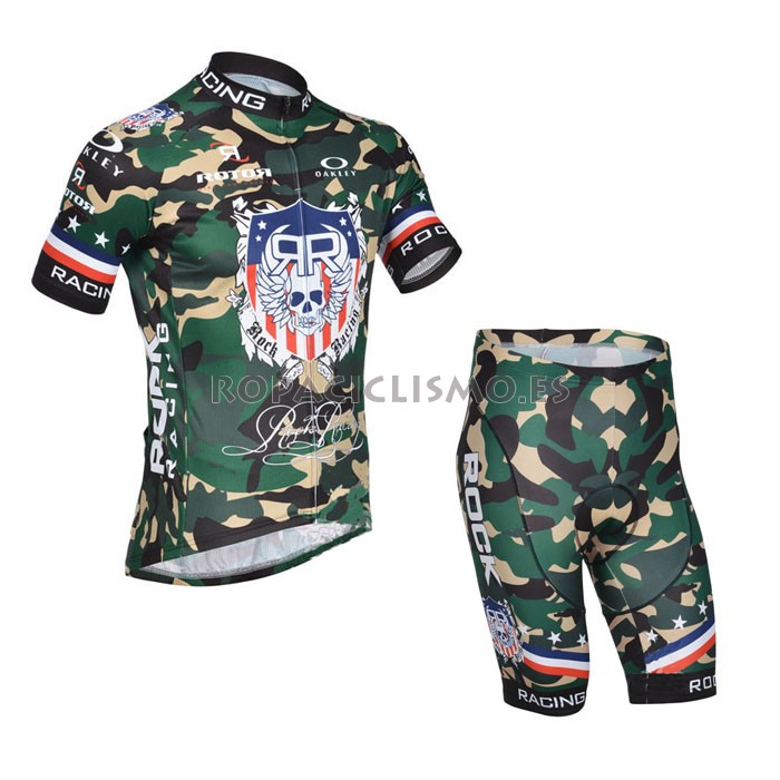 2013 Maillot rock mangas cortas Army Green